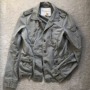 American Eagle faded olive Denim Bomber jacket